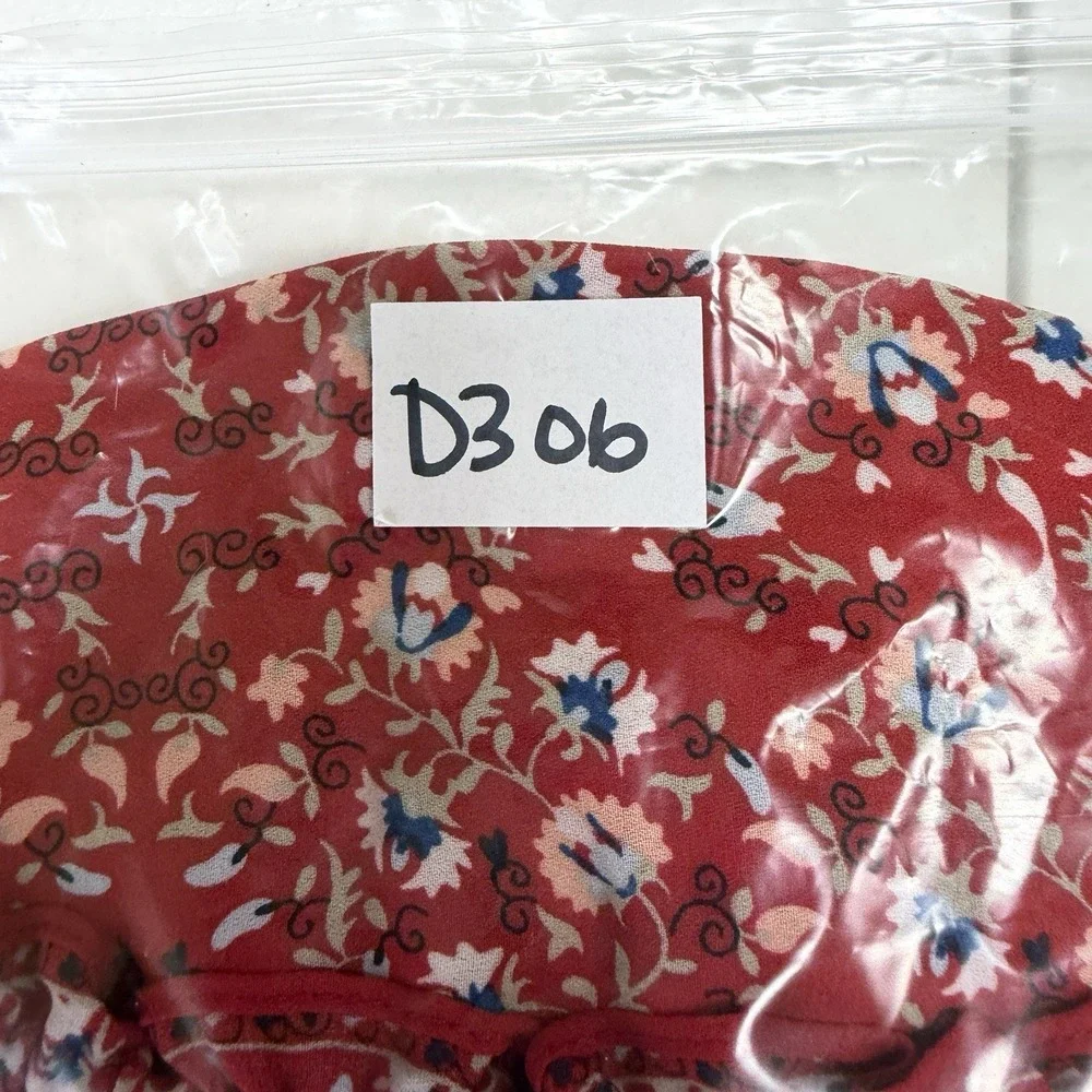 Max Studio Plus 1X Top Red Floral Peasant Blouse Boho Cottagecore Flowy Women's - Picture 11 of 11